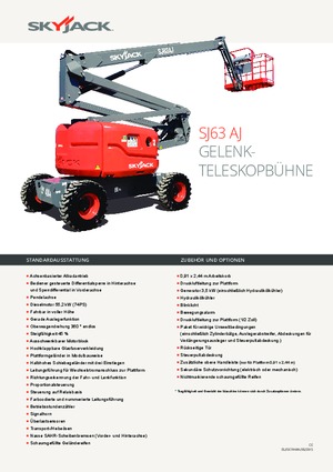 Колесни повдигачи с подвижна стрела Skyjack SJ 63 AJ