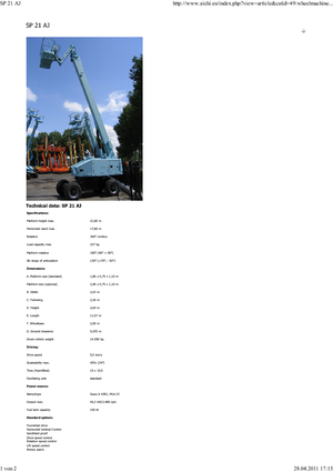 Колесни телескопични подемници Aichi SP21AJ