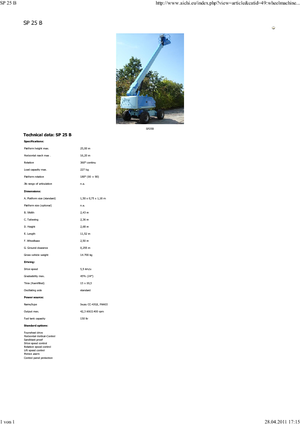 Колесни телескопични подемници Aichi SP25B