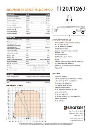 Колесни телескопични подемници Snorkel T120