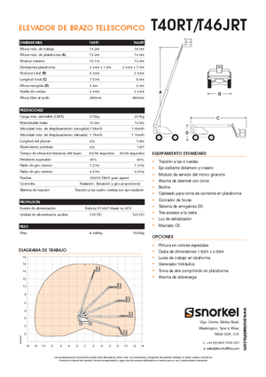 Колесни телескопични подемници Snorkel T40RT