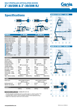 Колесни повдигачи с подвижна стрела Genie Z-30/20N RJ