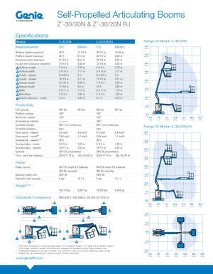 Колесни повдигачи с подвижна стрела Genie Z-30/20N RJ