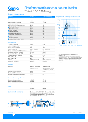 Колесни повдигачи с подвижна стрела Genie Z-34/22 DC