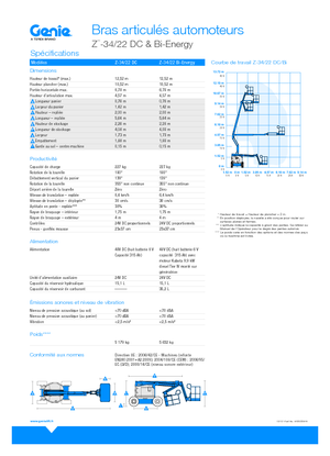 Колесни повдигачи с подвижна стрела Genie Z-34/22 DC