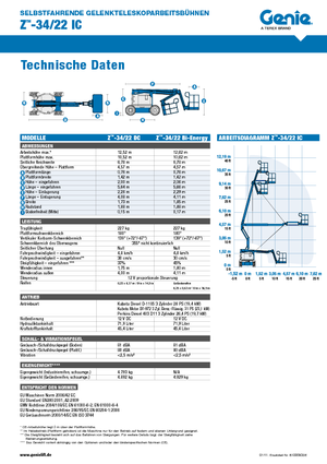 Колесни повдигачи с подвижна стрела Genie Z-34/22 IC