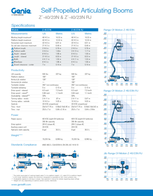 Колесни повдигачи с подвижна стрела Genie Z-40/23N