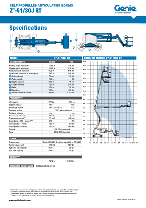 Колесни повдигачи с подвижна стрела Genie Z51/30J RT
