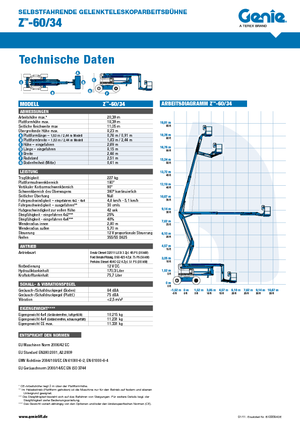 Колесни повдигачи с подвижна стрела Genie Z-60/34