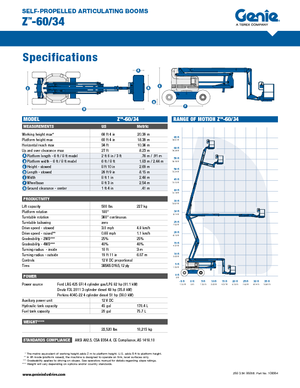 Колесни повдигачи с подвижна стрела Genie Z-60/34