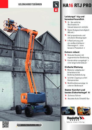 Колесни повдигачи с подвижна стрела Haulotte HA16 RTJ PRO