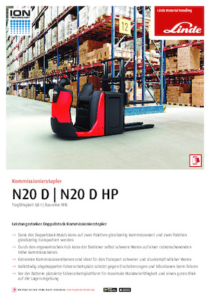 Машини за събиране на поръчки Linde N20D HP