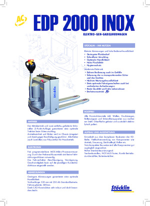 Пешеходна палетна количка Stöcklin EDP 2000 Inox