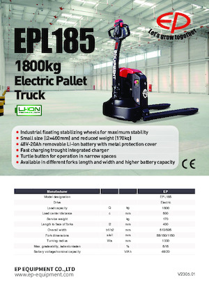 Пешеходна палетна количка EP EPL185