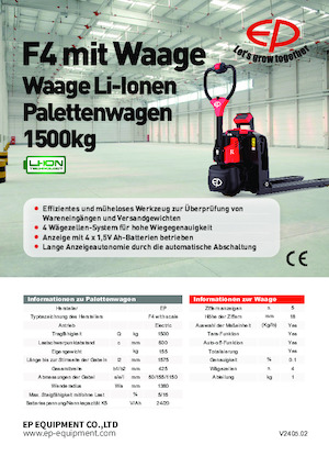 Пешеходна палетна количка EP F4