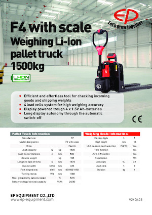 Пешеходна палетна количка EP F4