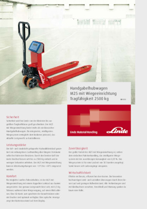Пешеходна палетна количка Linde M25 Scale+ 