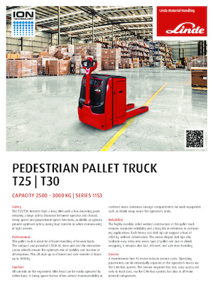 Пешеходна палетна количка Linde T25