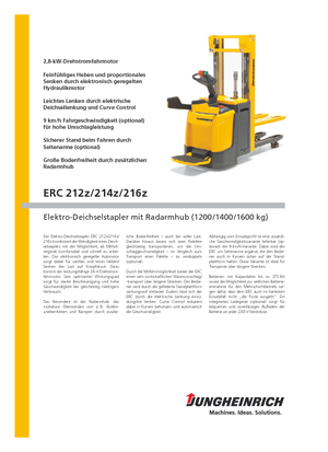 Палетни колички с платформа за повдигане на палети Jungheinrich ERC 212z