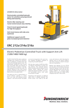 Палетни колички с платформа за повдигане на палети Jungheinrich ERC 212z