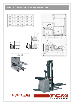 Палетни колички с платформа за повдигане на палети TCM PSP 15 BM