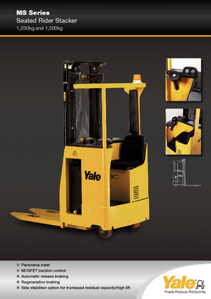 Палетните товарачи (седнал водач) Yale MS 12 S