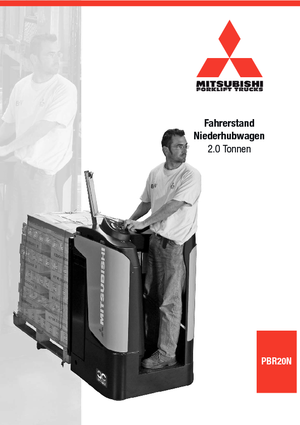 Палетни колички с платформа за управление като мотоциклет (седнал върху нея водач) Mitsubishi PBR20N