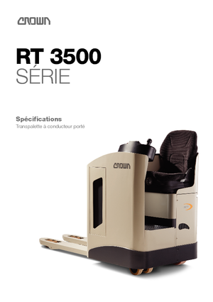 Палетни колички с платформа за управление като мотоциклет (седнал върху нея водач) Crown RT 3510-2.0