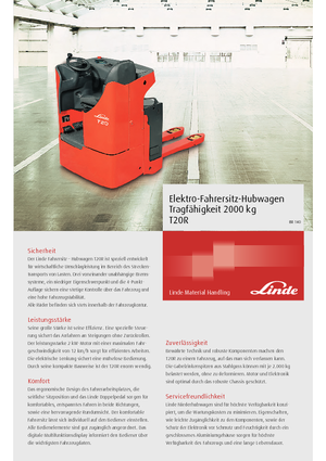 Колички за палети (седнал водач) Linde T20R