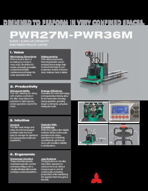 Палетни колички с платформа за управление като мотоциклет (седнал върху нея водач) Mitsubishi PWR36M