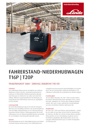 Пешеходна палетна количка Linde T16P	