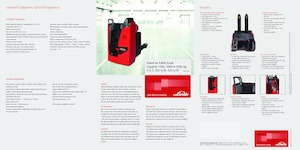 Палетни колички с платформа за управление като мотоциклет (седнал върху нея водач) Linde T20SF