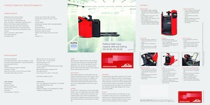 Палетни колички с платформа за управление като мотоциклет (седнал върху нея водач) Linde T 24 SP