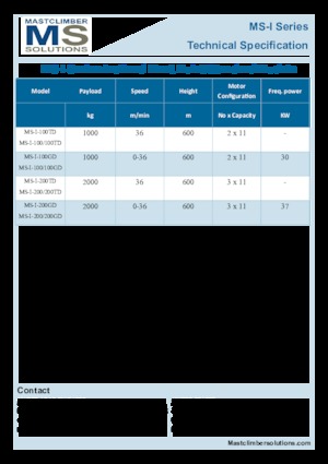 Промишлени подемници Mastclimber Solutions MS-I-100/100GD