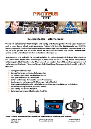 Уоки стакери Proteus DS 1230