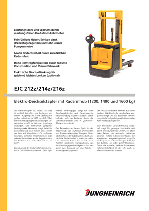 Уоки стакери Jungheinrich EJC 212z