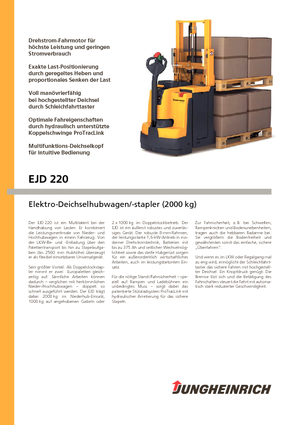 Уоки стакери Jungheinrich EJD 220