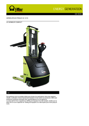 Уоки стакери PRAMAC Lifter GX 10/16