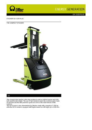 Уоки стакери PRAMAC Lifter GX 12/29 Plus