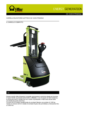 Уоки стакери PRAMAC Lifter GX 12/29 Straddle