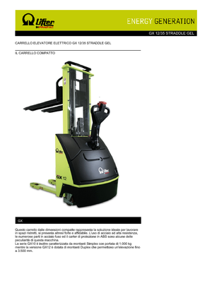 Уоки стакери PRAMAC Lifter GX 12/35 Straddle GEL