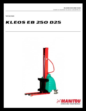 Уоки стакери Manitou Kleos EB 250 D25