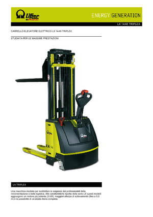 Уоки стакери PRAMAC Lifter LX 14/45 Triplex