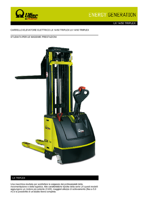 Уоки стакери PRAMAC Lifter LX 14/50 Triplex