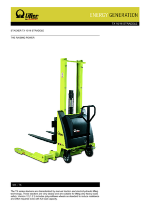 Уоки стакери PRAMAC Lifter TX 10/16 Straddle