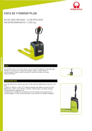 Пешеходна палетна количка PRAMAC Lifter CX 12 EVO GEL