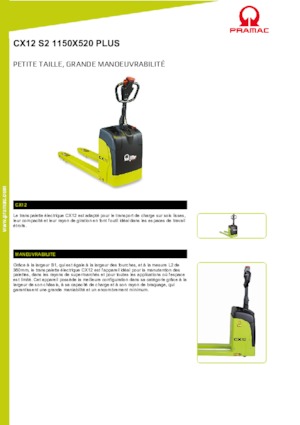 Пешеходна палетна количка PRAMAC Lifter CX 12 EVO GEL