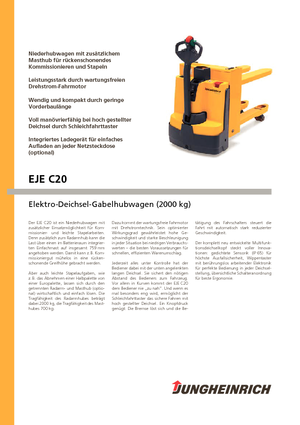 Пешеходна палетна количка Jungheinrich EJE C20