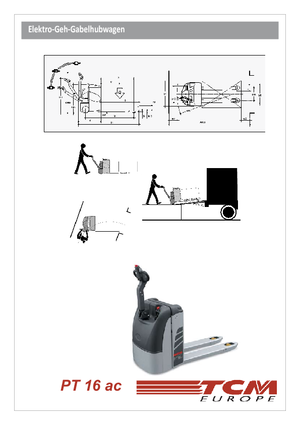 Пешеходна палетна количка TCM PT 16 ac