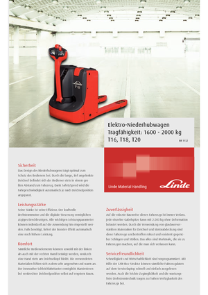 Пешеходна палетна количка Linde T18